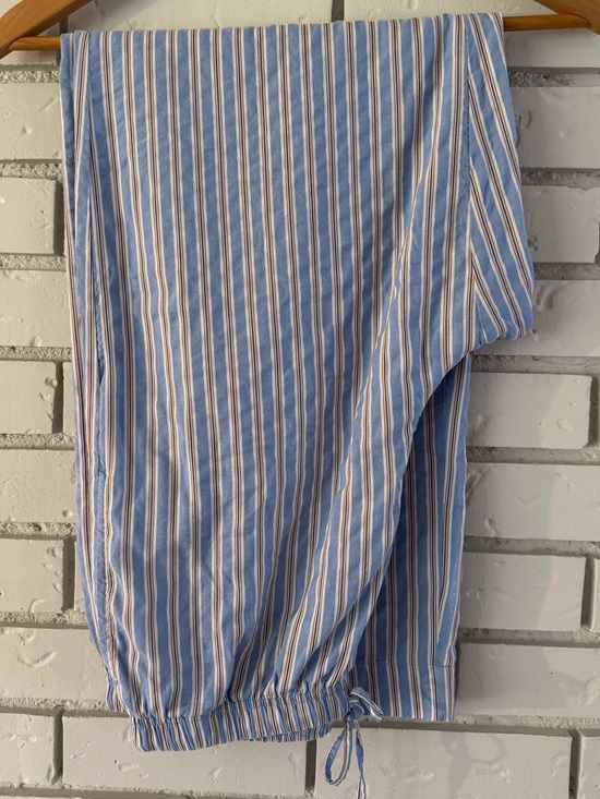 Uniqlo Other - Uniqlo Blue, White & Tan Striped Pajama Bottoms